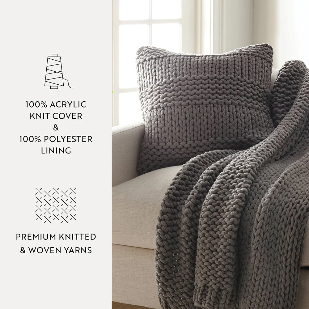 Chunky Knit Throw Pillow Cover and Insert (Sale) - Image 24