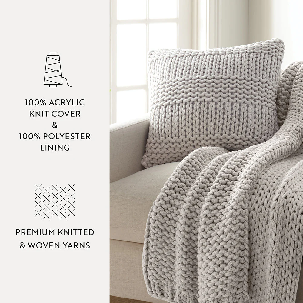 Chunky Knit Throw Pillow Cover and Insert (Sale) - Image 25