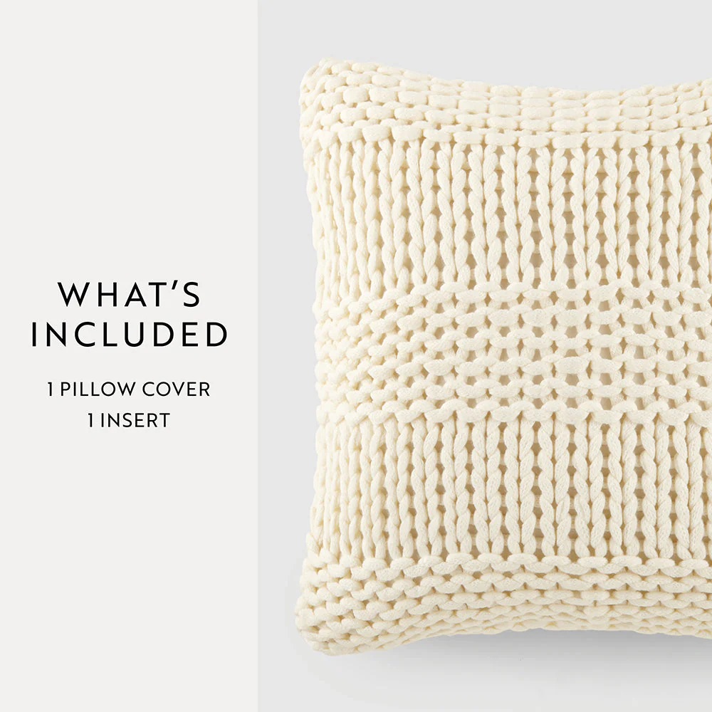 Chunky Knit Throw Pillow Cover and Insert (Sale) - Image 35