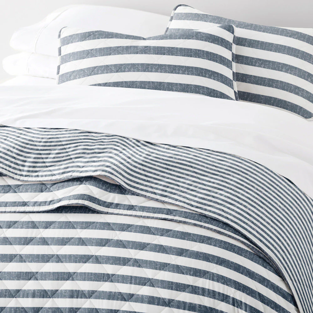 Classic Stripe Reversible Quilted Coverlet Set (Sale) - Image 10