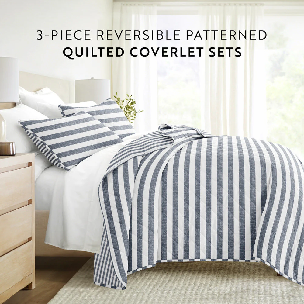 Classic Stripe Reversible Quilted Coverlet Set (Sale) - Image 14