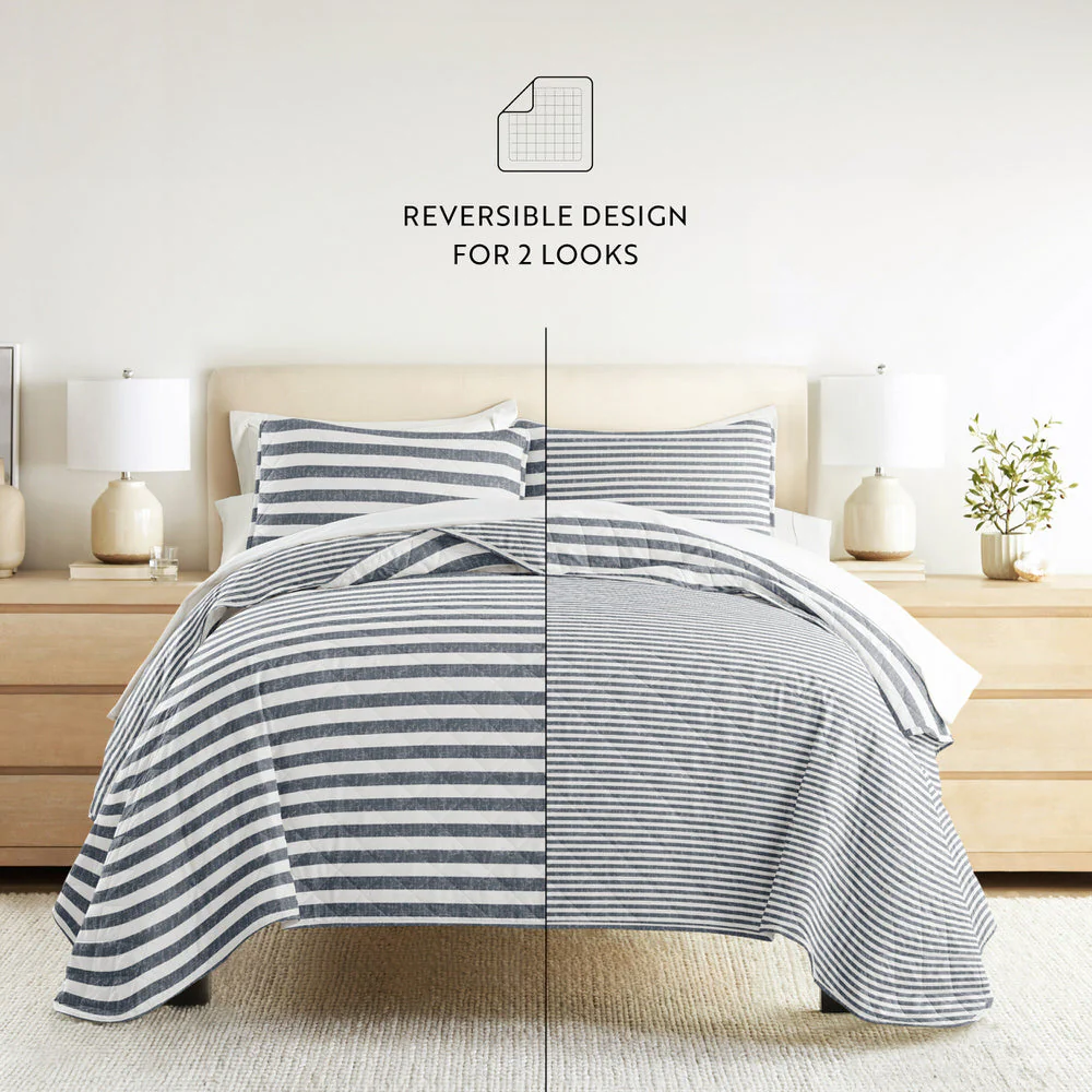 Classic Stripe Reversible Quilted Coverlet Set (Sale) - Image 16
