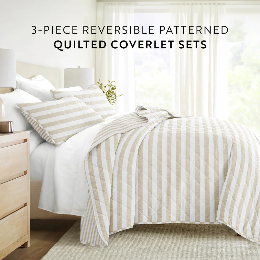 Classic Stripe Reversible Quilted Coverlet Set (Sale) - Image 17