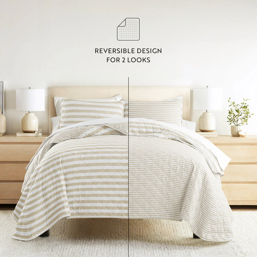 Classic Stripe Reversible Quilted Coverlet Set (Sale) - Image 19