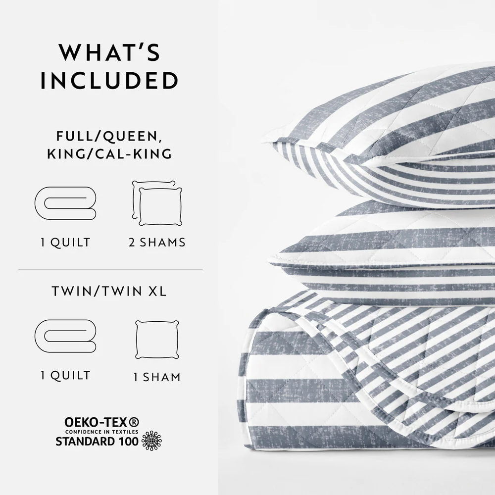 Classic Stripe Reversible Quilted Coverlet Set (Sale) - Image 22