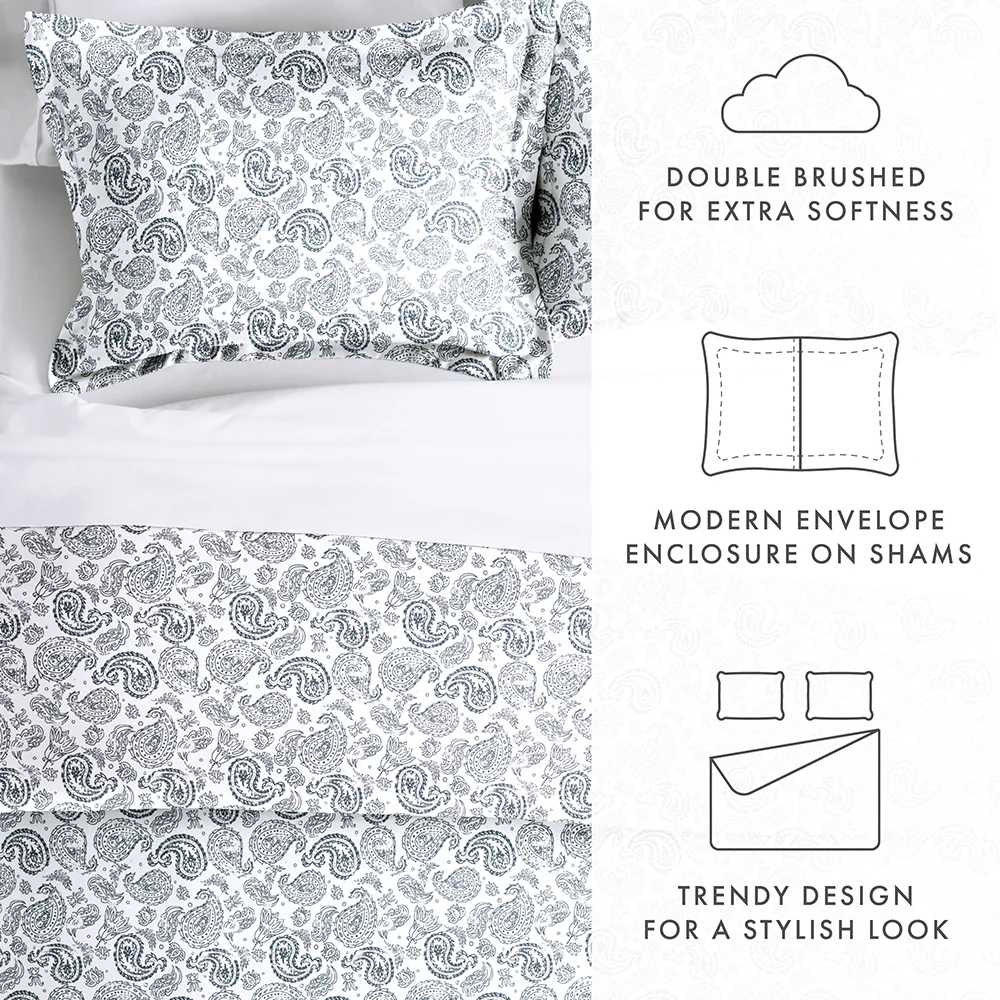 Coarse Paisley Pattern 3-Piece Duvet Cover Set (Sale) - Image 15