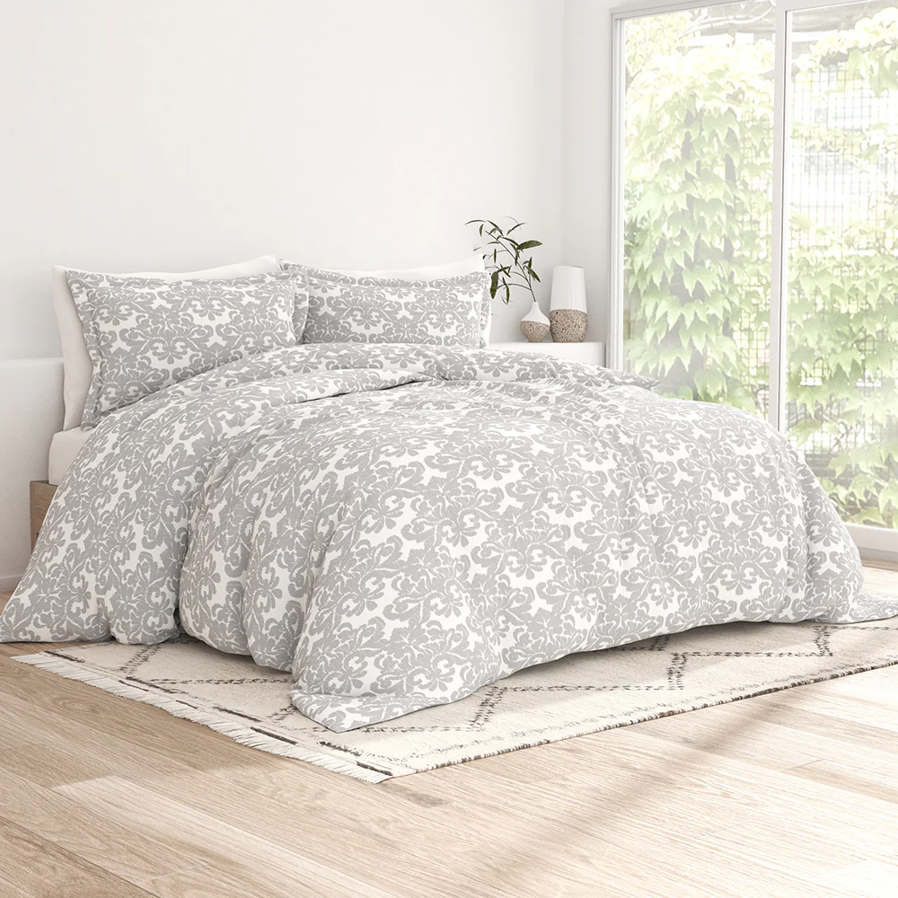 Soft Damask Pattern 3-Piece Duvet Cover Set (Sale) - Image 2