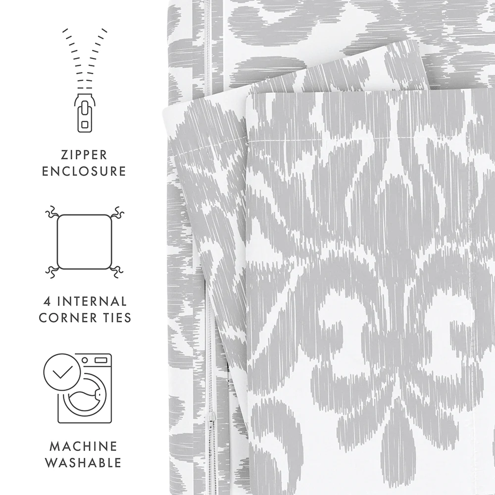 Soft Damask Pattern 3-Piece Duvet Cover Set (Sale) - Image 9