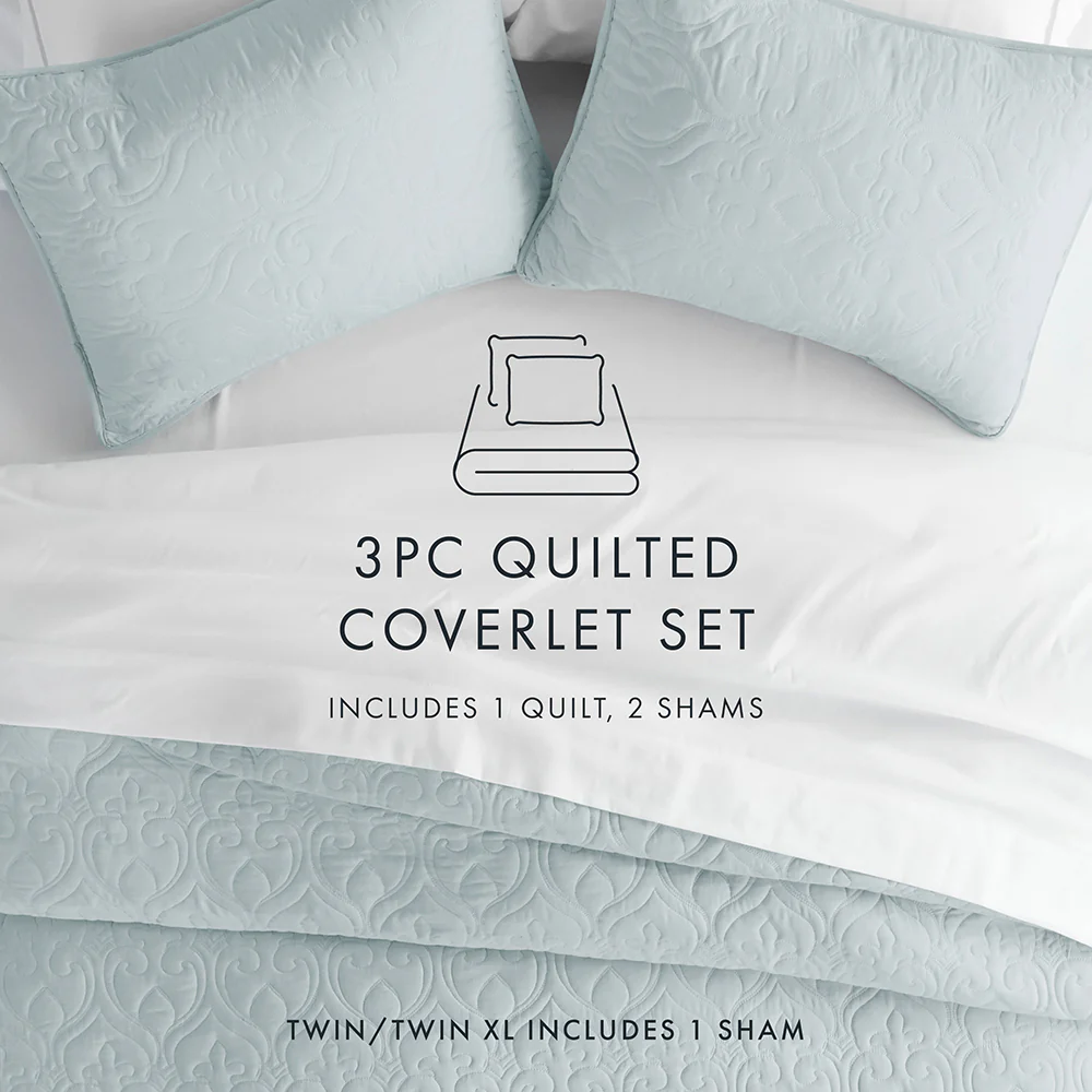 3-Piece Damask Quilted Coverlet Set (Sale) - Image 25