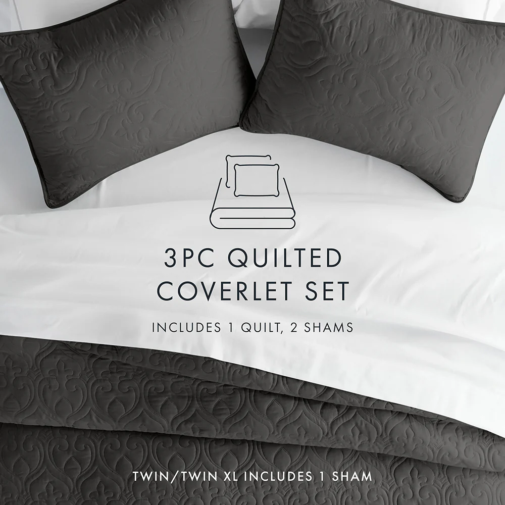 3-Piece Damask Quilted Coverlet Set (Sale) - Image 30