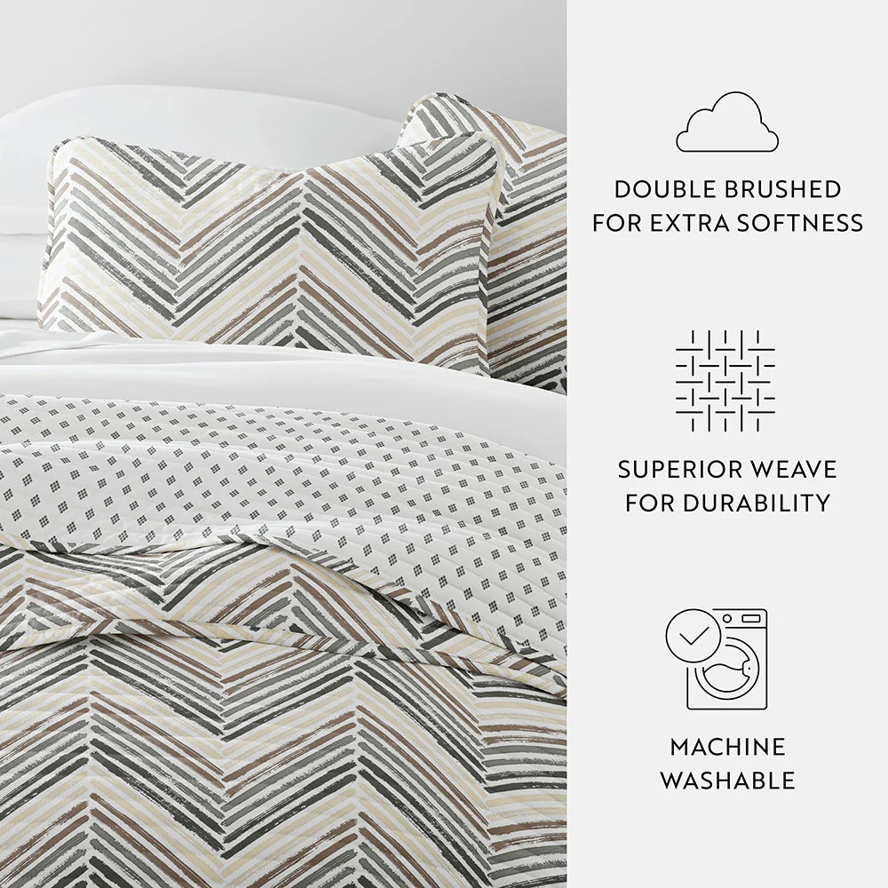 Diamond Chevron Reversible Quilted Coverlet Set (Sale) - Image 8