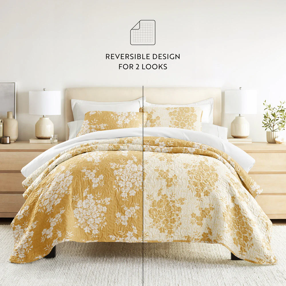 Distressed Bouquet Reversible Quilted Coverlet Set (Sale) - Image 29