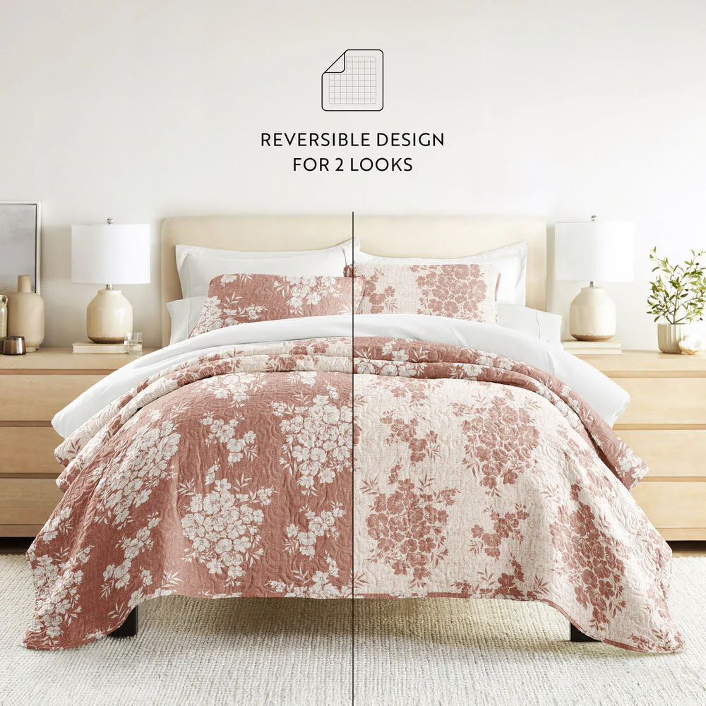 Distressed Bouquet Reversible Quilted Coverlet Set (Sale) - Image 30