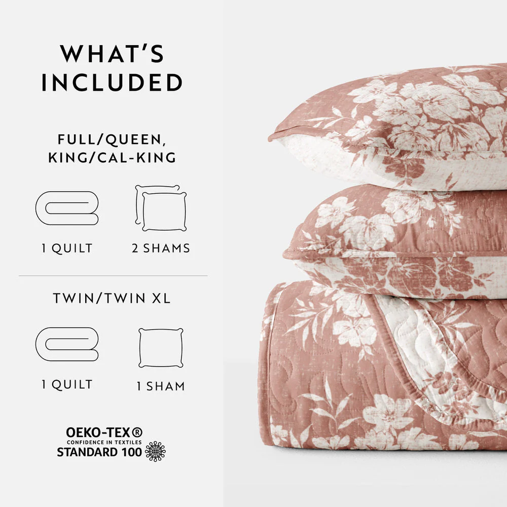 Distressed Bouquet Reversible Quilted Coverlet Set (Sale) - Image 42