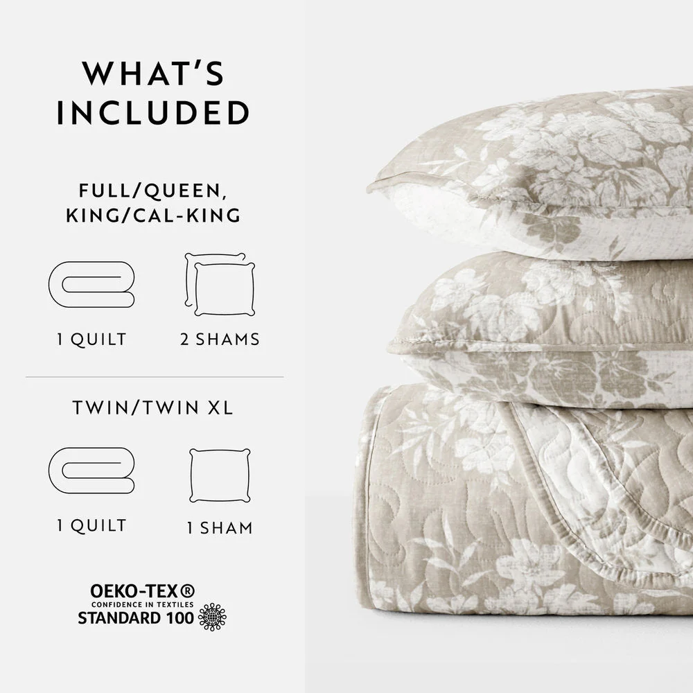 Distressed Bouquet Reversible Quilted Coverlet Set (Sale) - Image 43