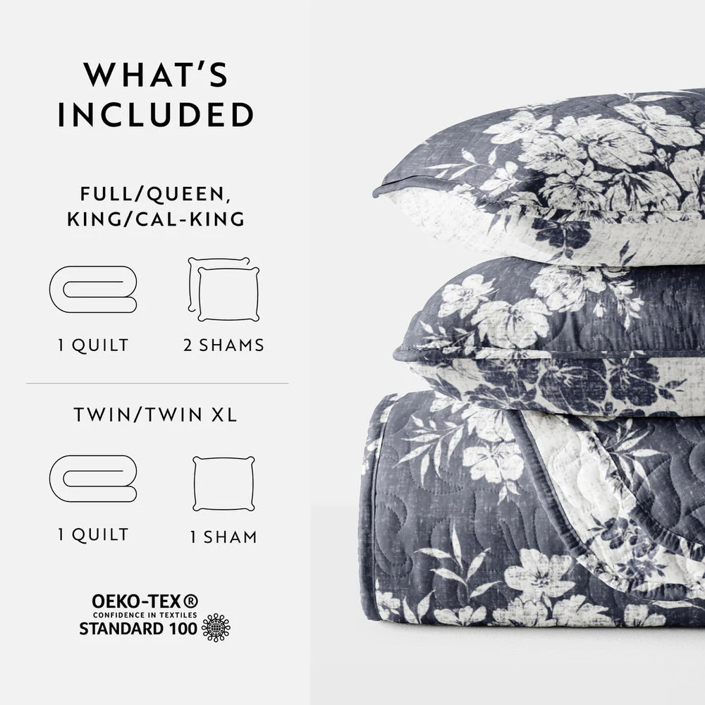 Distressed Bouquet Reversible Quilted Coverlet Set (Sale) - Image 44
