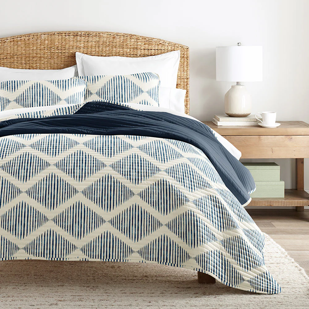 Distressed Diamond Reversible Quilted Coverlet Set (Sale) - Image 3