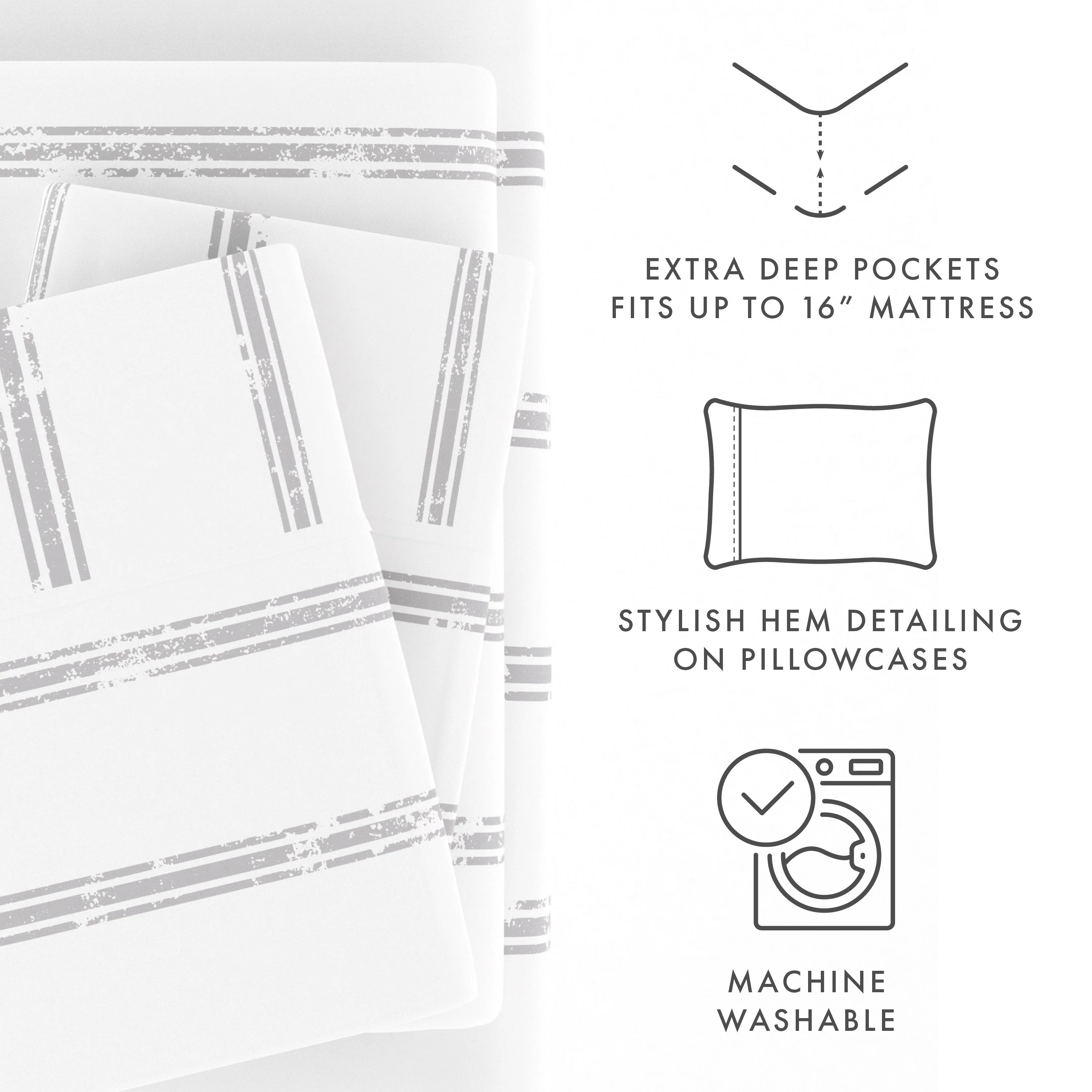 Distressed Line Pattern 4-Piece Sheet Set (Sale) - Image 7