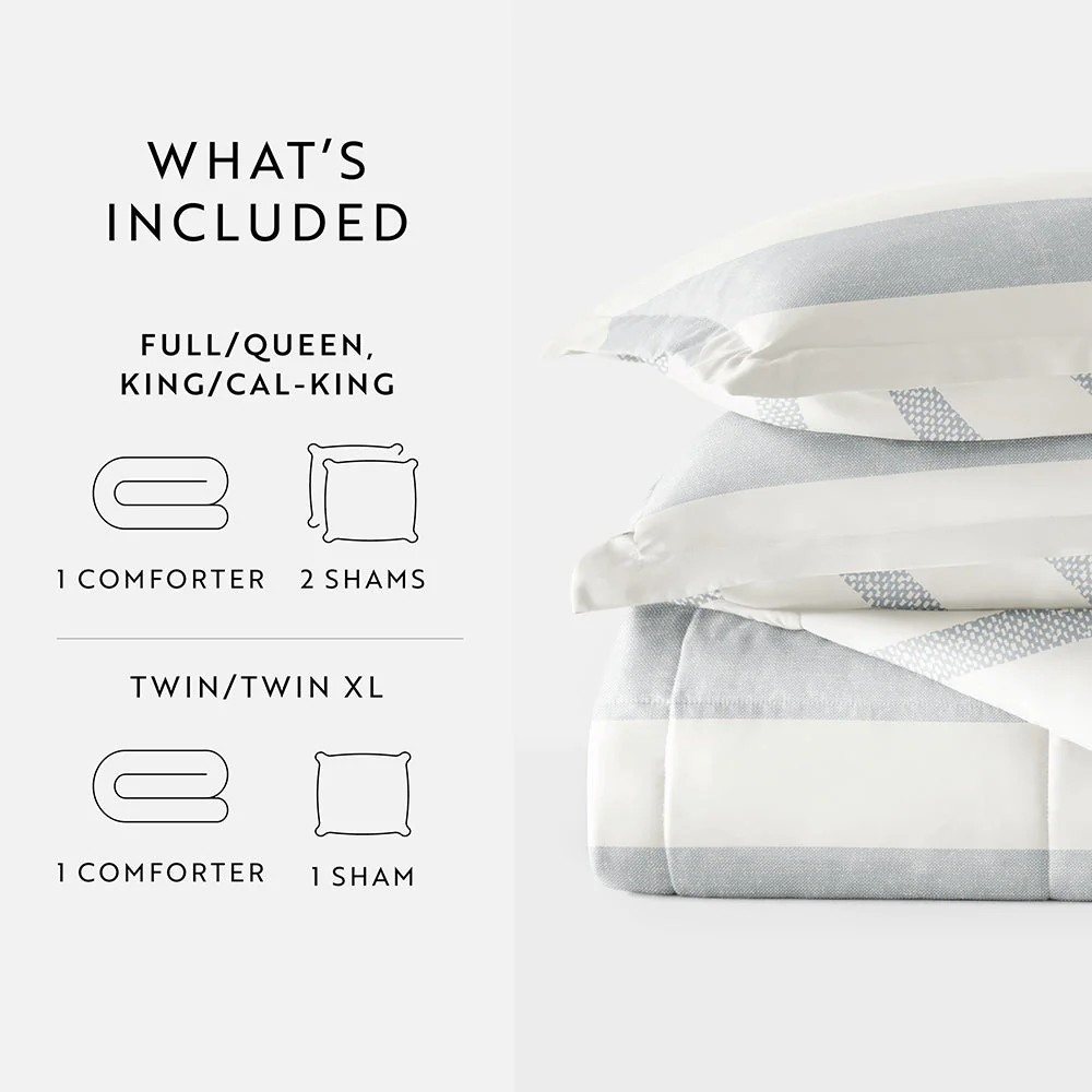 Distressed Stripe Reversible Down-Alternative Comforter Set (Sale) - Image 14