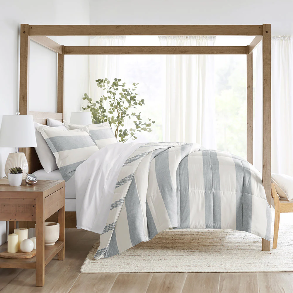 Distressed Stripe Reversible Down-Alternative Comforter Set (Sale) - Image 3
