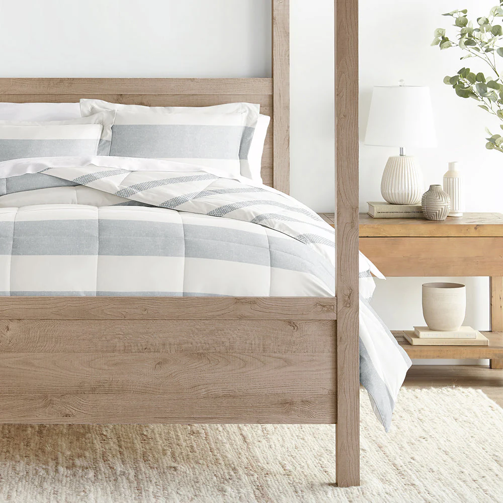 Distressed Stripe Reversible Down-Alternative Comforter Set (Sale) - Image 5