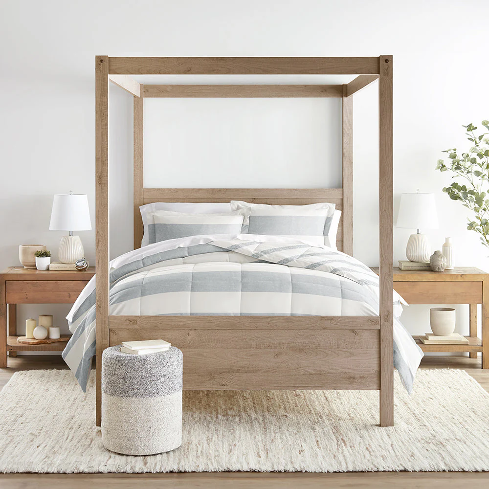 Distressed Stripe Reversible Down-Alternative Comforter Set (Sale) - Image 7