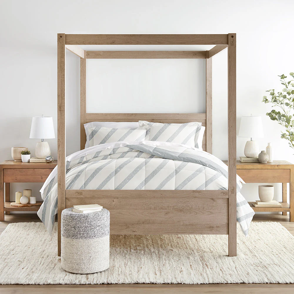 Distressed Stripe Reversible Down-Alternative Comforter Set (Sale) - Image 8