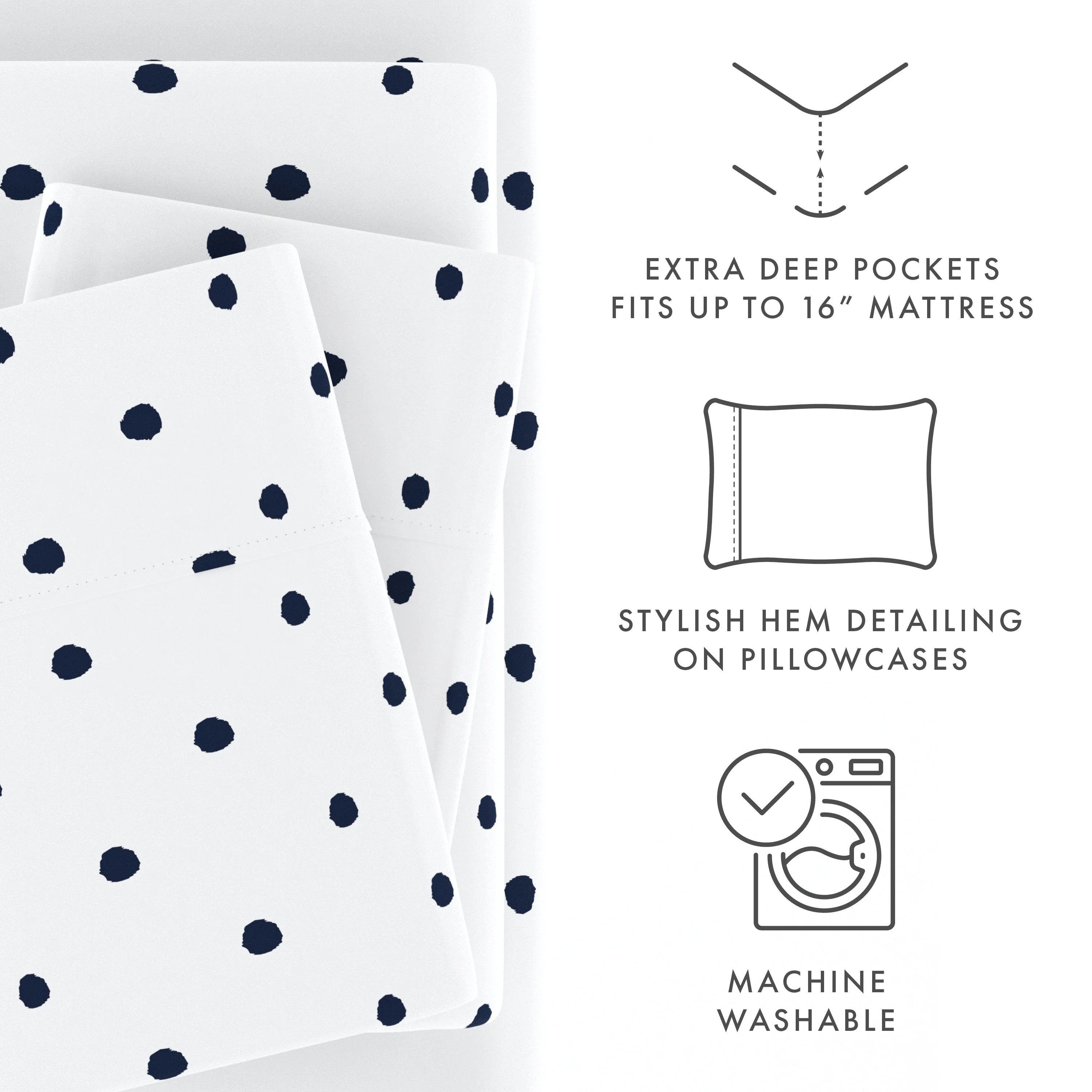 Dots Pattern 4-Piece Sheet Set (Sale) - Image 7