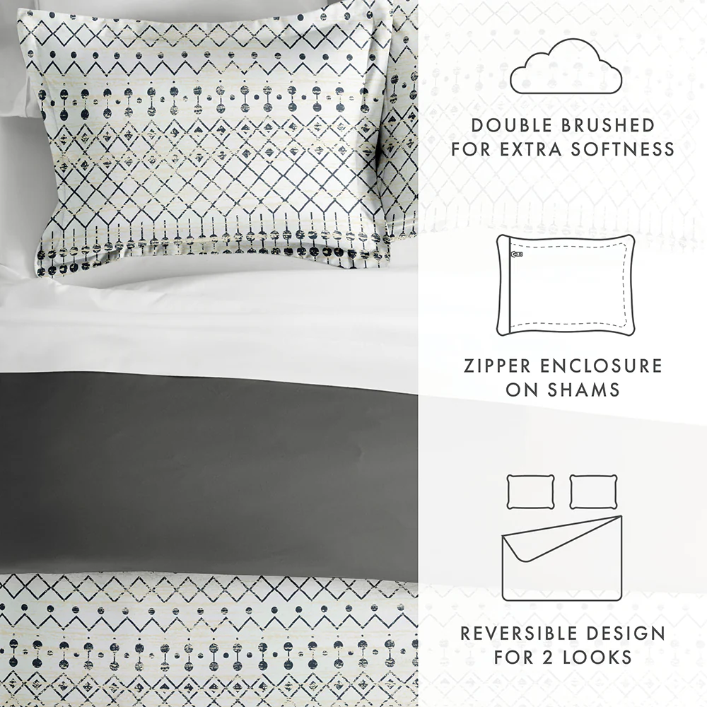 Etched Gate Pattern 3-Piece Reversible Duvet Cover Set (Sale) - Image 10