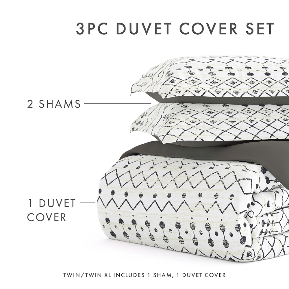 Etched Gate Pattern 3-Piece Reversible Duvet Cover Set (Sale) - Image 13