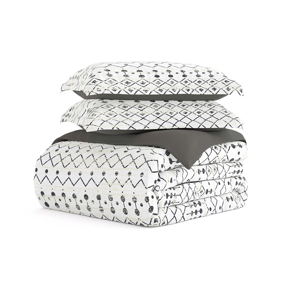 Etched Gate Pattern 3-Piece Reversible Duvet Cover Set (Sale) - Image 6