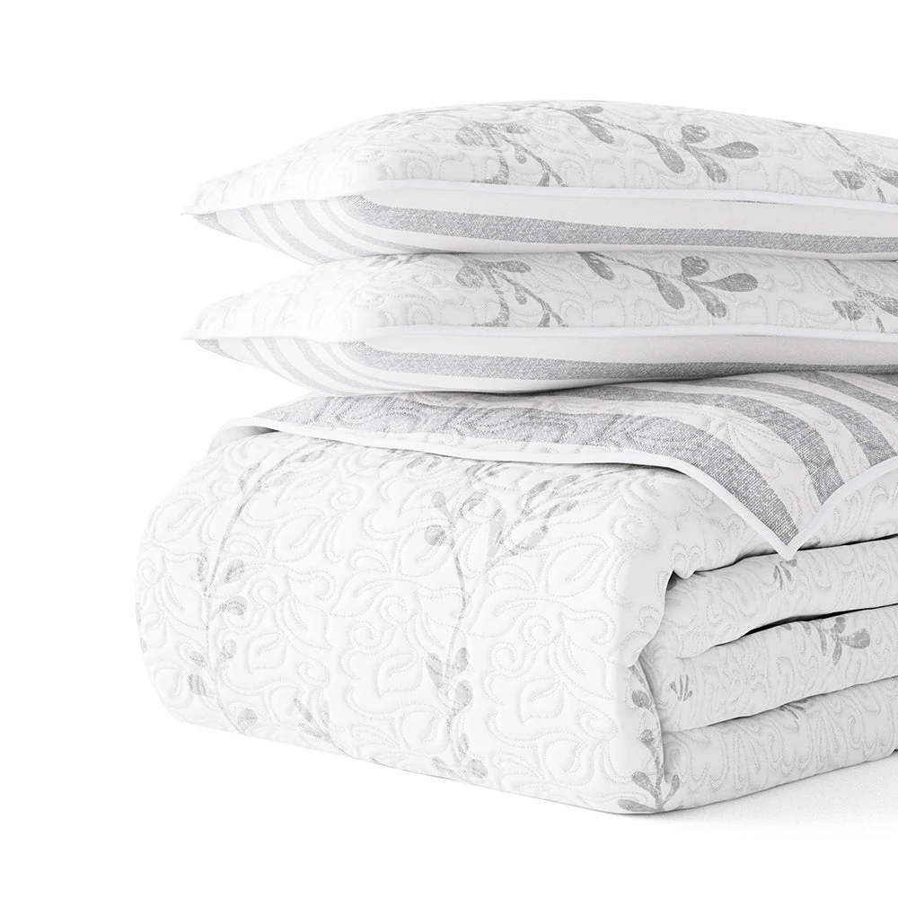 Sale - Floral 3-Piece Quilted Coverlet Set - Image 63