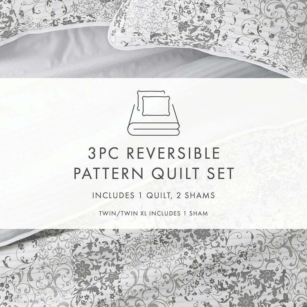 Sale - Floral 3-Piece Quilted Coverlet Set - Image 76
