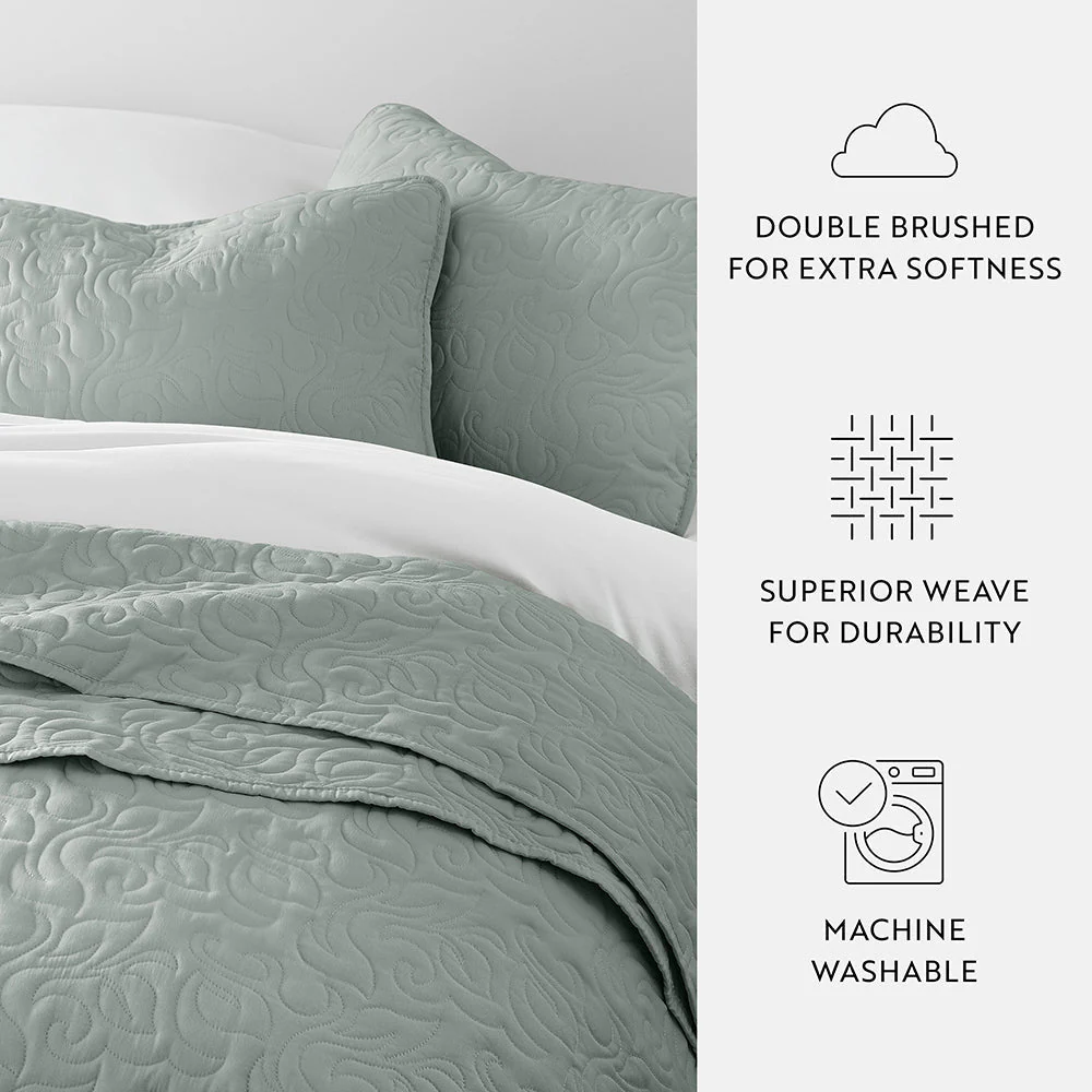 Sale - Floral 3-Piece Quilted Coverlet Set - Image 78