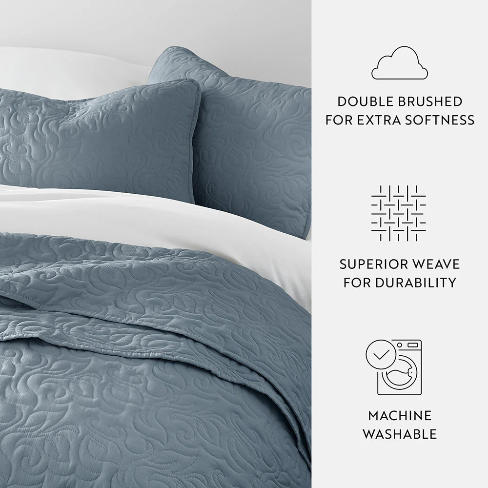 Sale - Floral 3-Piece Quilted Coverlet Set - Image 79