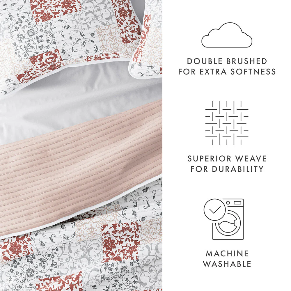 Sale - Floral 3-Piece Quilted Coverlet Set - Image 97