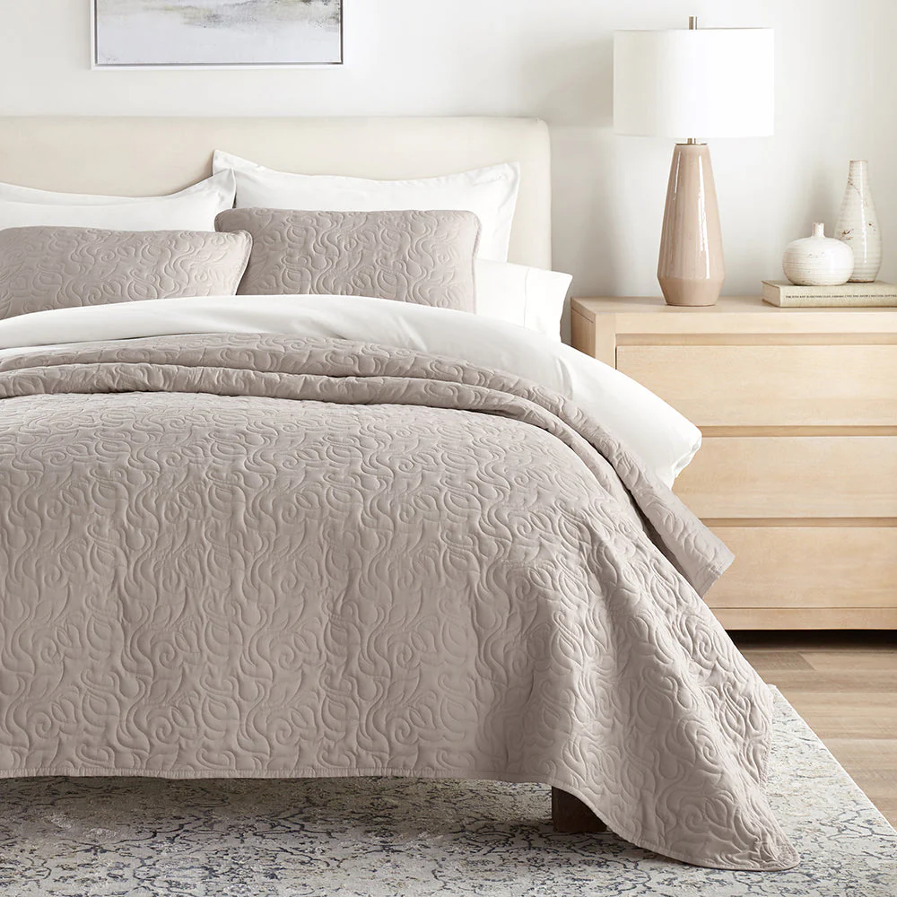 3-Piece Floral Stitch Quilted Coverlet Set (Sale) - Image 12