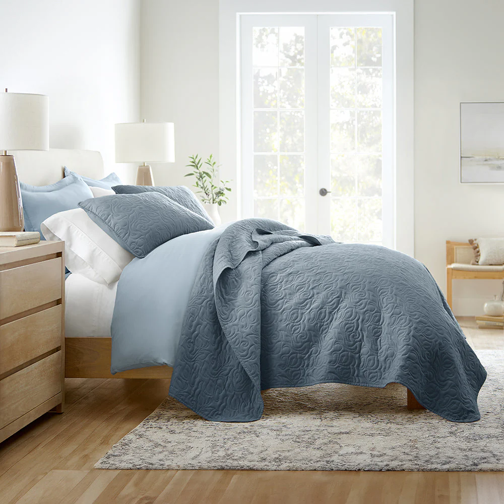 3-Piece Floral Stitch Quilted Coverlet Set (Sale) - Image 14