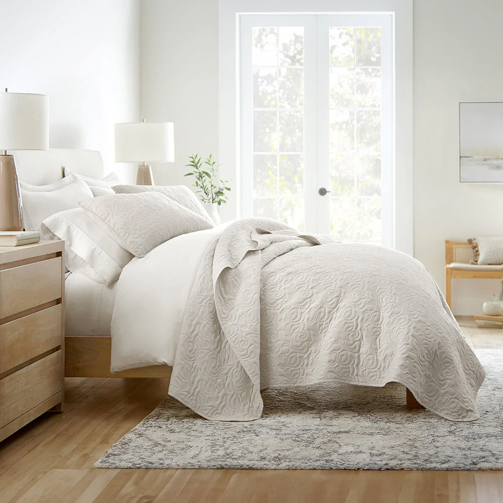 3-Piece Floral Stitch Quilted Coverlet Set (Sale) - Image 17