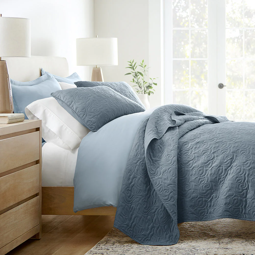 3-Piece Floral Stitch Quilted Coverlet Set (Sale) - Image 2
