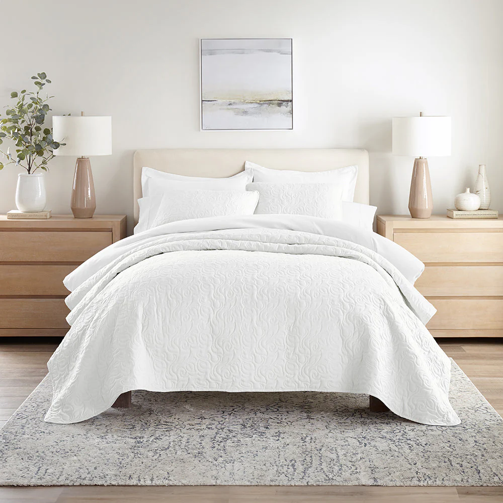 3-Piece Floral Stitch Quilted Coverlet Set (Sale) - Image 22