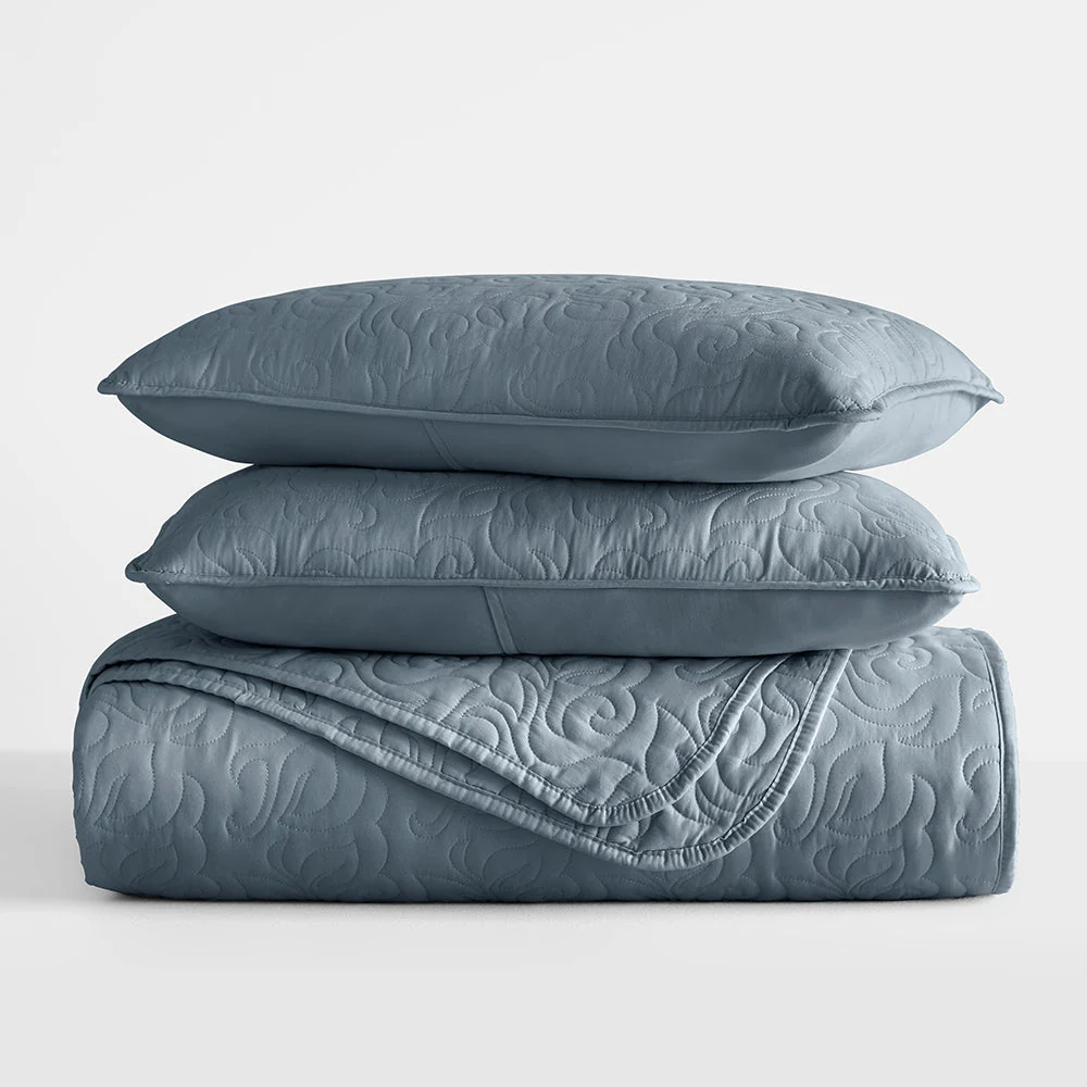 3-Piece Floral Stitch Quilted Coverlet Set (Sale) - Image 32
