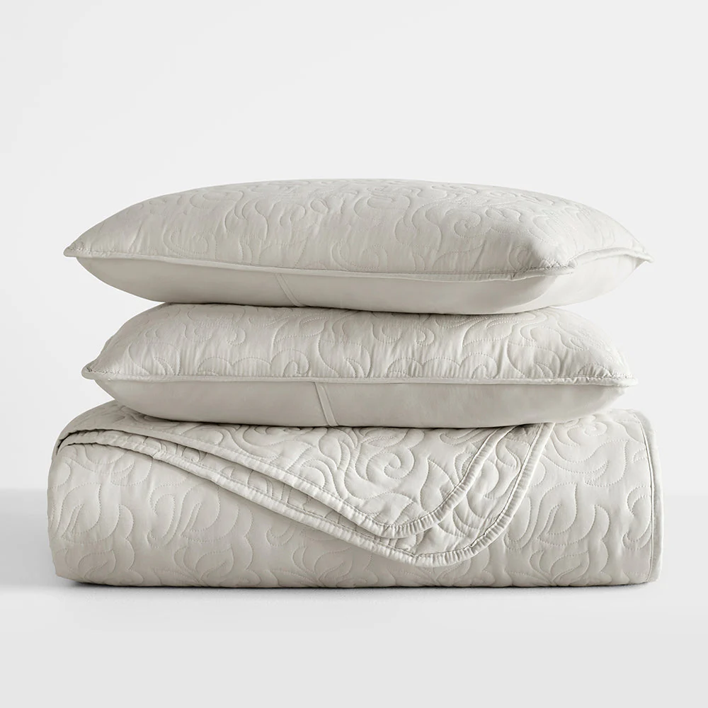 3-Piece Floral Stitch Quilted Coverlet Set (Sale) - Image 35