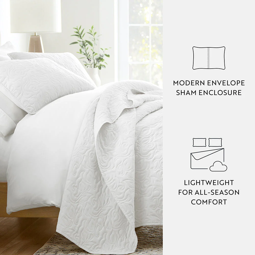 3-Piece Floral Stitch Quilted Coverlet Set (Sale) - Image 46