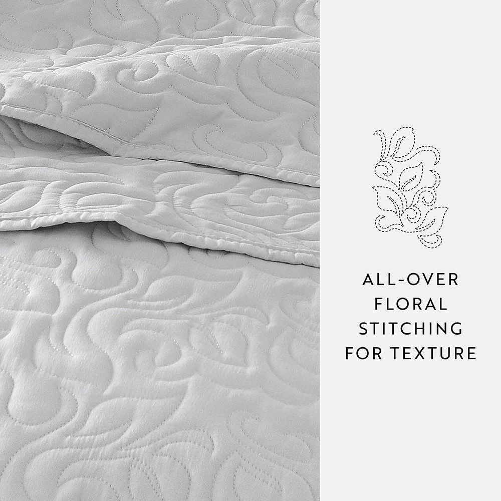 3-Piece Floral Stitch Quilted Coverlet Set (Sale) - Image 57