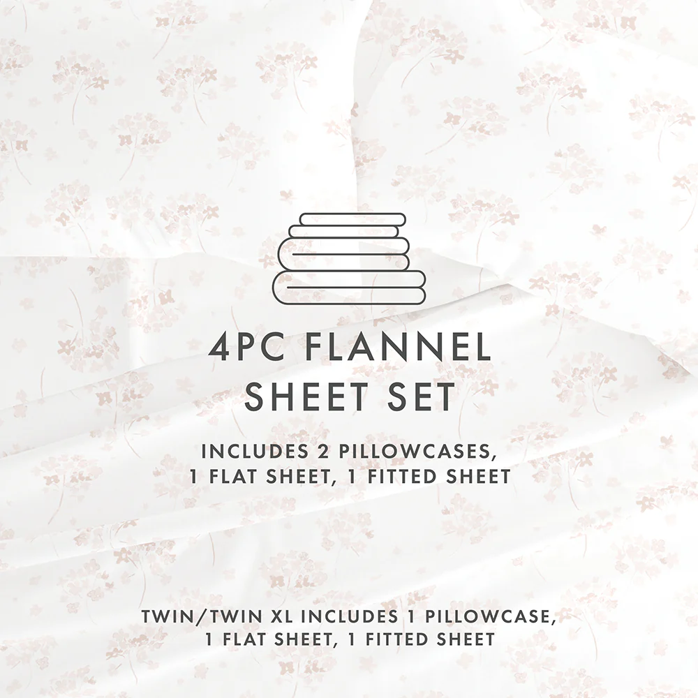 Flower Bunch 4-Piece Flannel Sheet Set (Sale) - Image 9