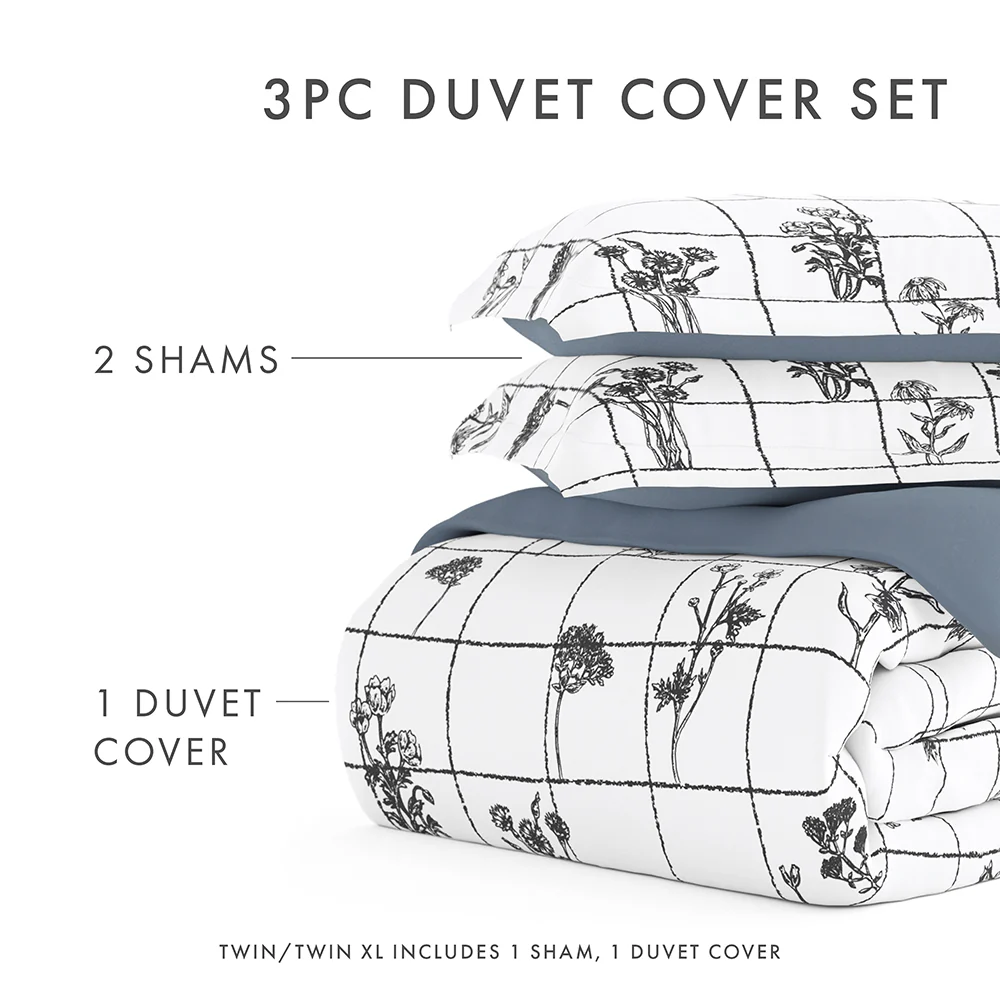 Flower Field Pattern 3-Piece Reversible Duvet Cover Set (Sale) - Image 13