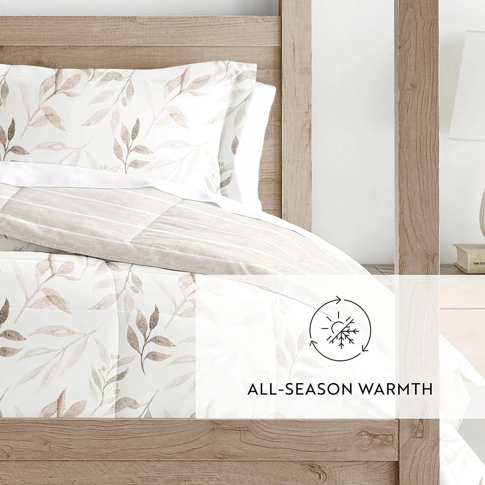 Foliage Stripe Reversible Down-Alternative Comforter Set (Sale) - Image 10