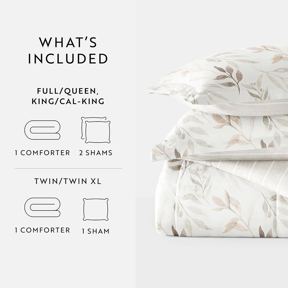 Foliage Stripe Reversible Down-Alternative Comforter Set (Sale) - Image 12