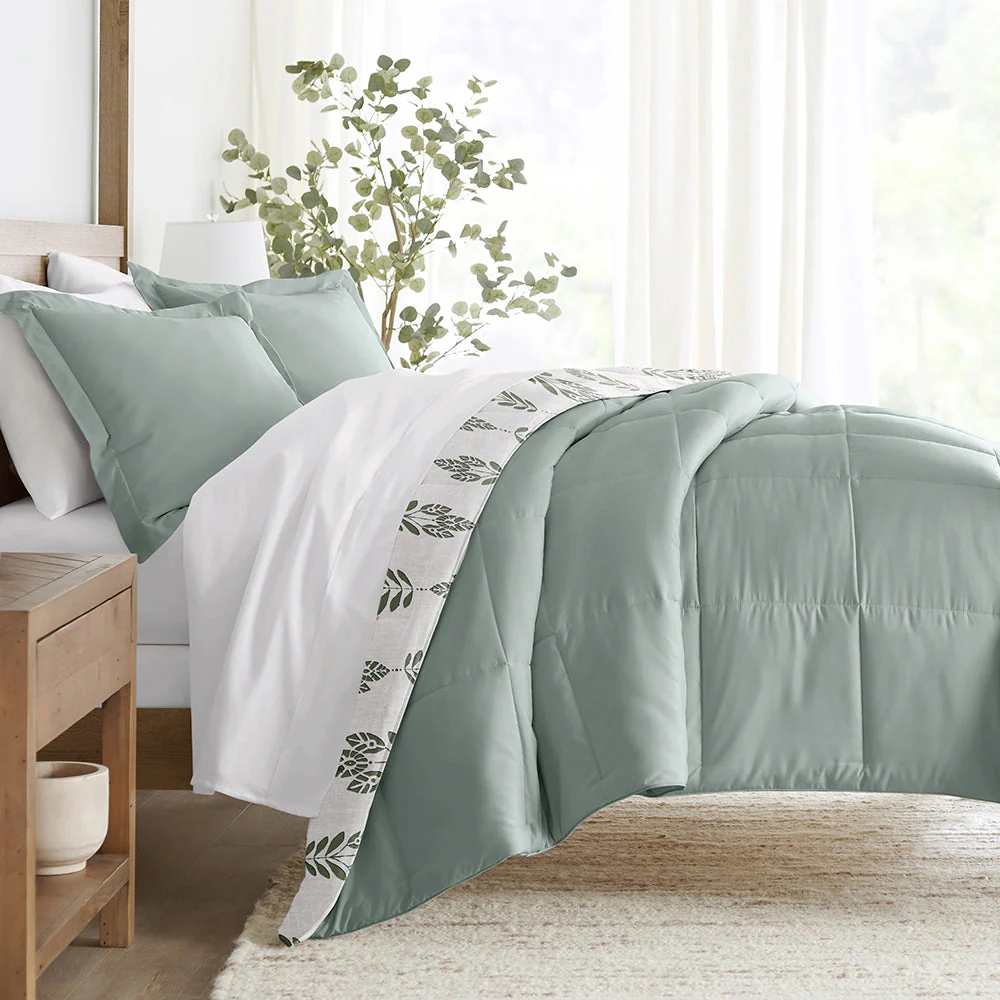 Folk Leaves Reversible Down-Alternative Comforter Set (Sale) - Image 2